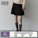 Teenie Weenie小熊女裝春季休閑簡約時尚A字短款半身裙設(shè)計感傘裙 黑色 M (165)