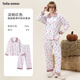tutuanna25新品秋冬睡衣女 加厚保暖BB絨蛋糕甜甜圈滿印加絨家居服套裝 淡桃紅色 均碼 160/84A (適合身高155-170cm)