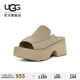 UGG夏季新款女士時(shí)尚舒適純色坡跟厚底露趾休閑一字拖鞋 1167476 MDSD | 芥菜籽色 37