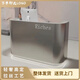 服裝店不銹鋼吧臺店鋪小型收銀臺簡約公司理發(fā)美容院前臺網(wǎng)紅潮店 平臺面圓弧拉絲銀色 80x50x100cm