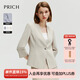 PRICH氣質(zhì)深V薄款西裝女七分袖2024夏季新款通勤簡(jiǎn)約純色西服外套 35米色V領(lǐng)西裝 M 160