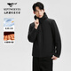 七匹狼【三防面料】羽絨服男士秋冬季連帽薄夾克男裝外套 黑色 XL