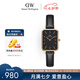 丹尼爾惠靈頓（DanielWellington）DW小方表手表女表黑色皮帶簡約黑盤歐美腕表七夕禮物DW00100435