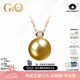 GiO珠寶 南洋金珍珠項(xiàng)鏈18K金吊墜單顆GUILD赤金生日禮物送老婆 GUILD赤金13-14mm8分鉆