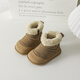 LINBUXAN女童雪地靴男寶寶棉鞋冬季兒童加厚加絨棉靴男童鞋保暖嬰兒學(xué)步鞋 駝色 18 /內長(cháng)13.5CM