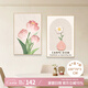 貓九醬北歐餐廳裝飾畫(huà)現代簡(jiǎn)約客廳墻面掛畫(huà)創(chuàng  )意花卉飯廳餐桌背景墻壁畫(huà)