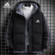 ADIDAS TECHFIT三葉草羽絨棉服冬季2024男士連帽棉衣新款加厚保暖寬松棉 阿迪達斯黑色 XL 阿迪達斯XL 建議135-145斤