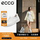 愛步（ECCO） 夏季牛皮系帶休閑板鞋 柔酷7號(hào)女鞋470843 白色/銀色37