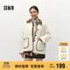 森馬（Semir）外套女冬仿兔毛拼接燈芯絨翻領(lǐng)寬松落肩上衣氣質(zhì)夾克107724108001