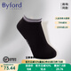 百富（BYFORD）男士短襪吸濕排汗棉針織短襪子純色商務(wù)薄款紳士襪 9805C、9805CT 黑色 均碼