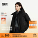 森馬（Semir）羽絨服女中長(cháng)款花苞輕薄三防2025新款oversize插肩袖冬裝防風(fēng) 黑色（灰鴨絨）90001（特寬松介意可拍小一碼） XS