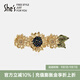 She's茜子梵高向日葵原創(chuàng  )手工釘珠復古向日葵橫夾盤(pán)發(fā)夾發(fā)卡七夕節禮物 金色向日葵D0