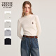 Teenie Weenie小熊女裝T恤2025秋季新款柔軟舒適小高領(lǐng)長(cháng)袖打底衫 象牙白 S