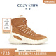 COZY STEPS可至女士秋冬系帶時(shí)尚保暖防寒羊皮毛一體厚底雪地靴 焦糖栗子 39