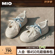 MIO【宋雨琦同款】米奧休閑板鞋2025春新款圓頭miu系銀色厚底女鞋 米白色 （宋雨琦/張藝凡同款） 37 (235mm)