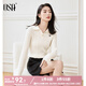 歐莎（OSA）復(fù)古麻花毛針織衫女2025年春季新款學(xué)院風(fēng)Polo領(lǐng)刺繡上衣 米白色 L