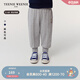 Teenie Weenie Kids小熊童裝25新款男女寶學(xué)院風(fēng)純棉寬松束腳衛褲 中灰色 100 cm