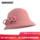 卡蒙（Kenmont）女士帽子冬季時(shí)尚潮英倫復古盆帽蝴蝶結小禮帽秋冬大檐帽氈帽2593 粉紅色 可調節(57cm)