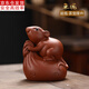 古德窯虎虎生威紫砂茶寵錢(qián)袋老鼠福?？绅B茶玩手工精品茶盤(pán)擺件茶具配件 紅泥-《鼠錢(qián)》茶寵
