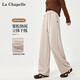 拉夏貝爾美式休閑彎刀闊腿褲女2025秋冬新款窄版直筒褲子 燕麥色 M