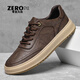 零度風(fēng)格·ZERO STYLE輕奢男鞋板鞋男2025秋季新款頭層牛皮休閑鞋防滑軟底運動(dòng)鞋子男 棕色【品牌限量款】 43 【標準皮鞋碼】