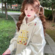 哈魯迪花卉刺繡連帽衛衣女美式復古圖章2026春季新款潮牌慵懶風(fēng)外套上衣 灰色 M （80-100斤）