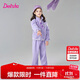 笛莎童裝女童套裝2025春裝女寶時(shí)尚運動(dòng)長(cháng)袖束腳褲套裝 紫色 170
