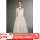 ELLE KIDS同色里襯】夏季女童甜美風(fēng)A字版U型領(lǐng)親膚背心網(wǎng)紗休閑連衣裙