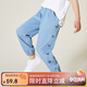 ASK JUNIOR女童褲子2025秋中大童長(cháng)褲時(shí)尚印花柔軟兒童牛仔褲 藍色 140