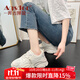 奧古獅登（Agsdon）老爹鞋女厚底增高女鞋百搭網(wǎng)面透氣休閑鞋女網(wǎng)鞋 223087 米色 36