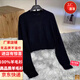 羊毛衫2025韓版時(shí)尚百搭短款圓領(lǐng)簡(jiǎn)約顯瘦女士針織毛衣秋冬季單品 黑色 TYYR166 XL TYYR166
