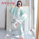 古今（GUJIN）糖果色睡衣女秋冬季半邊絨加絨加厚新品珊瑚絨可外穿家居服套裝