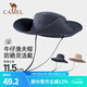 駱駝（CAMEL）【baby同款】漁夫帽夏薄款大頭圍防曬遮陽(yáng)太陽(yáng)帽子大帽檐遮臉帽 575BP10003，深灰 均碼