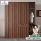 唯有悠品【包安裝】全實(shí)木衣柜臥室家用平開(kāi)門(mén)中古風(fēng)帶鎖收納大衣柜 胡桃色 兩門(mén)80*60*240cm