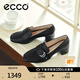 愛步（ECCO）七夕禮物 樂福鞋女 百搭優(yōu)雅淺口粗跟正裝單鞋高跟鞋 型塑290953 黑色29095301001 37 （尺碼偏大）