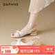 達(dá)芙妮（DAPHNE）露趾涼鞋女2025新款夏季外穿時(shí)尚高級(jí)感魚嘴涼拖絕美不累腳單鞋子 米色 37
