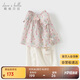 戴維貝拉女童七分褲套裝夏裝兒童上衣兩件套寶寶亞麻衣服