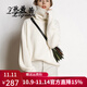 孜茜 秋冬新款羊毛衣女高領(lǐng)加厚100%純羊毛毛衣寬松套頭慵懶風(fēng)歐美潮范時(shí)尚廓形打底針織 白色 XL