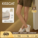 KISSCAT沈月熱巴同款接吻貓25年春摩卡厚底德訓(xùn)鞋內(nèi)增高休閑小白鞋 奶油白 38