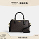 蔻馳（COACH）奧萊女士經(jīng)典標志老花ROWAN大容量波士頓單肩手提包 IM/胡桃木色/黑色
