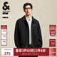 杰克·瓊斯（JACK&JONES）男裝衣服秋季休閑翻領(lǐng)夾克加棉棉服男靜奢風(fēng)短款棉衣厚毛呢厚外套 E40 黑色 M 175