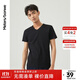 美特斯邦威t恤男女2025夏季新款純色百搭純棉短袖情侶裝男士打底衫 影黑 L 175 96A