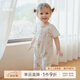 乖奇熊嬰兒連體衣夏季薄款短袖長褲哈衣爬服男女寶寶純棉衣服夏裝 奶白/原野小鹿 73cm