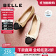 百麗（Belle）小香風(fēng)平跟單鞋女商場(chǎng)同款蝴蝶結(jié)媽媽淺口鞋Z8R1DAQ4 杏色 36 (230mm)