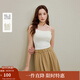 茵曼2025秋冬女裝新款胸墊一體修身抹胸吊帶內搭外穿打底背心上衣 米杏色 L
