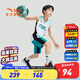 安踏兒童套裝男童裝籃球服套裝2024年夏季中大童訓練運動(dòng)套裝兩件套 純凈白/向影綠9202-2 140 cm