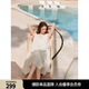 ELLE暈染漸變圓領(lǐng)無(wú)袖a字連衣裙女2025夏新款優(yōu)雅氣質(zhì)背心裙長(cháng)裙 淺卡其 S