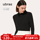 ubras小奶皮修身打底衣女肌底衣打底衫秋衣內搭長(cháng)袖 堆堆領(lǐng)-黑色 M