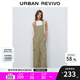 UR2025春季新款女裝休閑工裝風口袋寬松背帶褲UYU650018 卡其 L