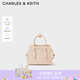 CHARLES&KEITH插帶兔耳托特包手提斜挎包婚包包女包生日七夕禮物CK2-50781362 Nude肉色 M